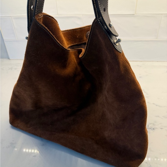 Classic Suede Hobo Bag in Chestnut Brown - Picture 6 of 6